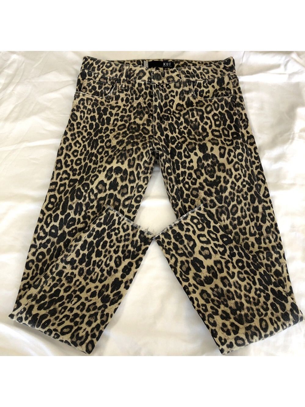 Size 2 X 26 KUT From The Kloth Womens Jeans Donna Ankle Skinny Leopard Print CN